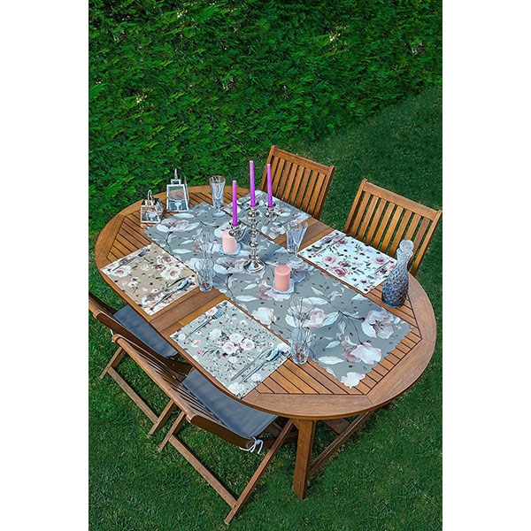 Suport farfurii si napron Flower, 35 x 45 cm, 35 x 140 cm, 4 + 1 bucati, multicolor