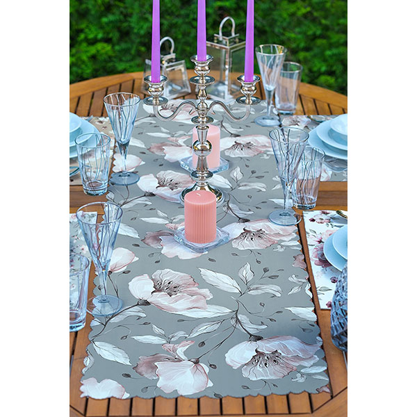 Suport farfurii si napron Flower, 35 x 45 cm, 35 x 140 cm, 4 + 1 bucati, multicolor