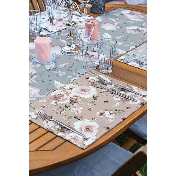 Suport farfurii si napron Flower, 35 x 45 cm, 35 x 140 cm, 4 + 1 bucati, multicolor