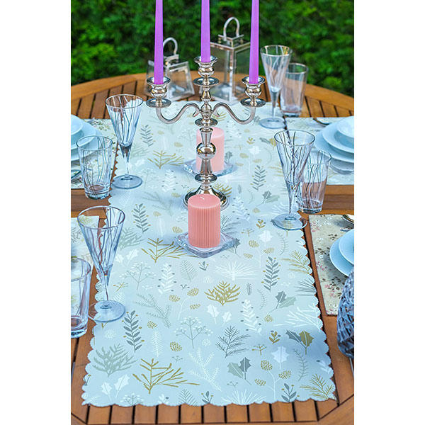 Suport farfurii si napron Flowers, 35 x 45 cm, 35 x 140 cm, 4 + 1 bucati, multicolor