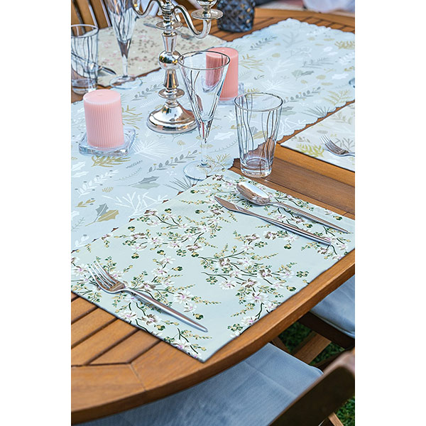 Suport farfurii si napron Flowers, 35 x 45 cm, 35 x 140 cm, 4 + 1 bucati, multicolor