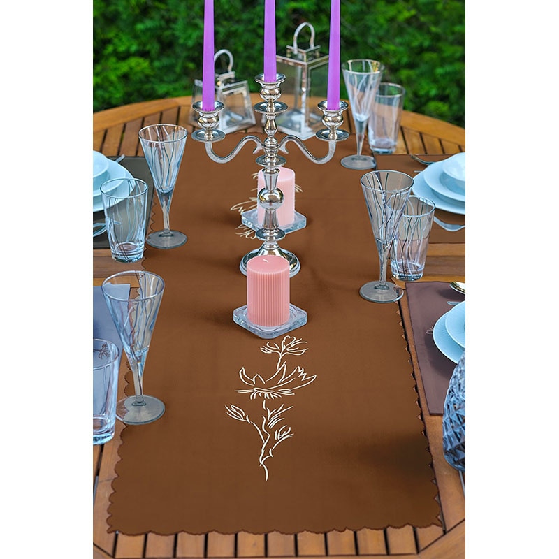 Suport farfurii si napron Dark pastel, 35 x 45 cm, 35 x 140 cm, 4 + 1 bucati, multicolor