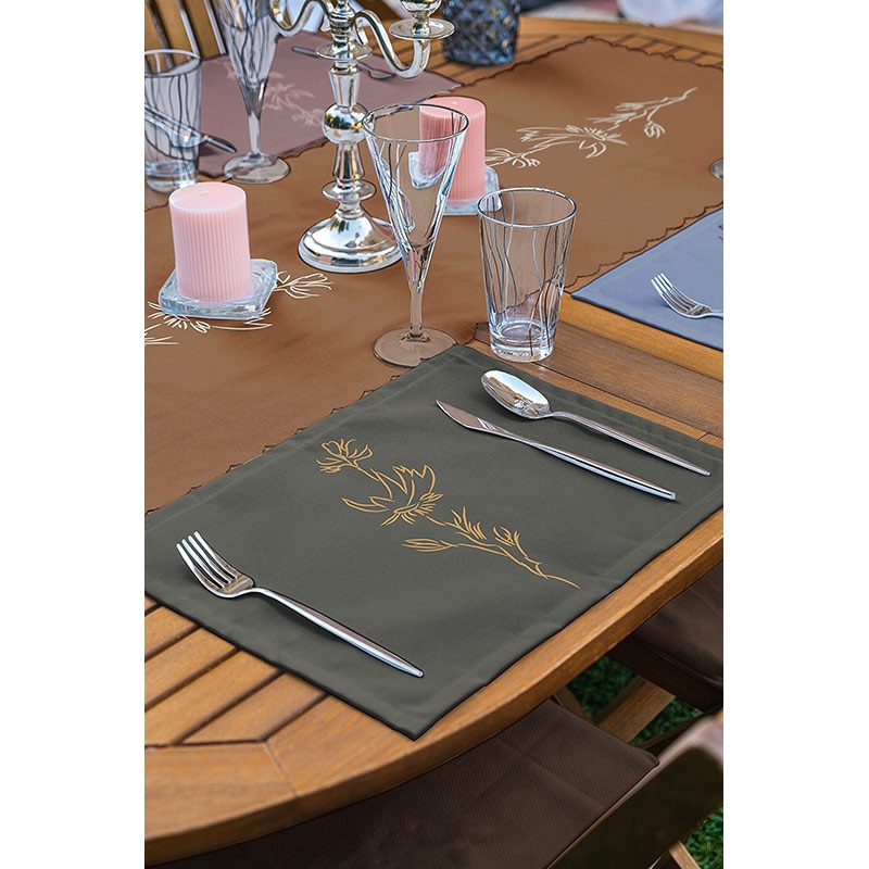 Suport farfurii si napron Dark pastel, 35 x 45 cm, 35 x 140 cm, 4 + 1 bucati, multicolor