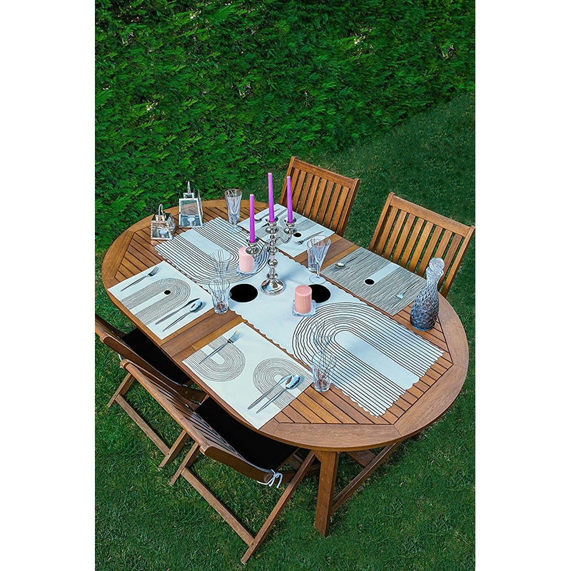 Suport farfurii si napron Modern 1, 35 x 45 cm, 35 x 140 cm, 4 + 1 bucati, multicolor