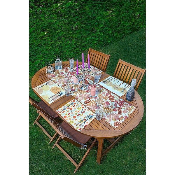 Suport farfurii si napron Autumn, 35 x 45 cm, 35 x 140 cm, 4 + 1 bucati, multicolor