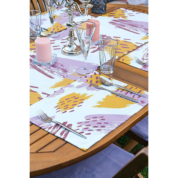 Suport farfurii si napron Pastel Modern, 35 x 45 cm, 35 x 140 cm, 4 + 1 bucati, multicolor