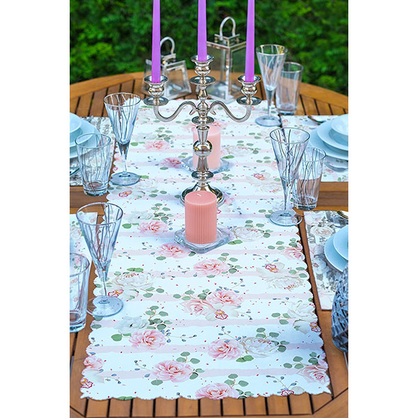 Suport farfurii si napron Flower, 35 x 45 cm, 35 x 140 cm, 4 + 1 bucati, multicolor