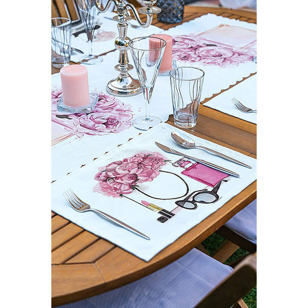 Suport farfurii si napron Coco, 35 x 45 cm, 35 x 140 cm, 4 + 1 bucati, multicolor