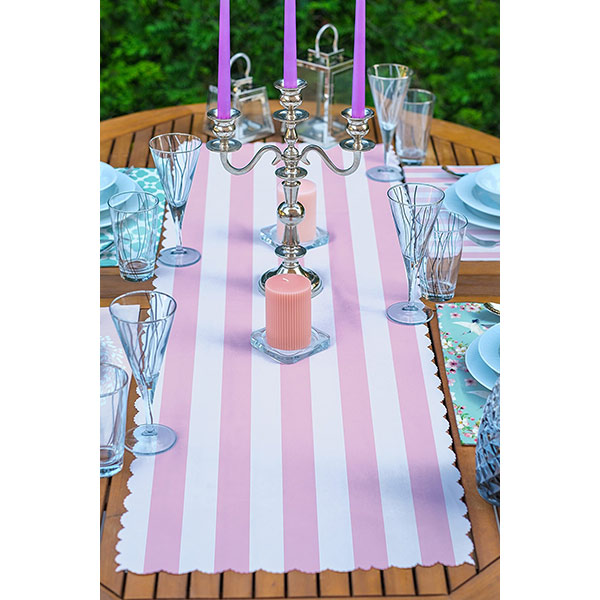 Suport farfurii si napron Pink&Green, 35 x 45 cm, 35 x 140 cm, 4 + 1 bucati, multicolor