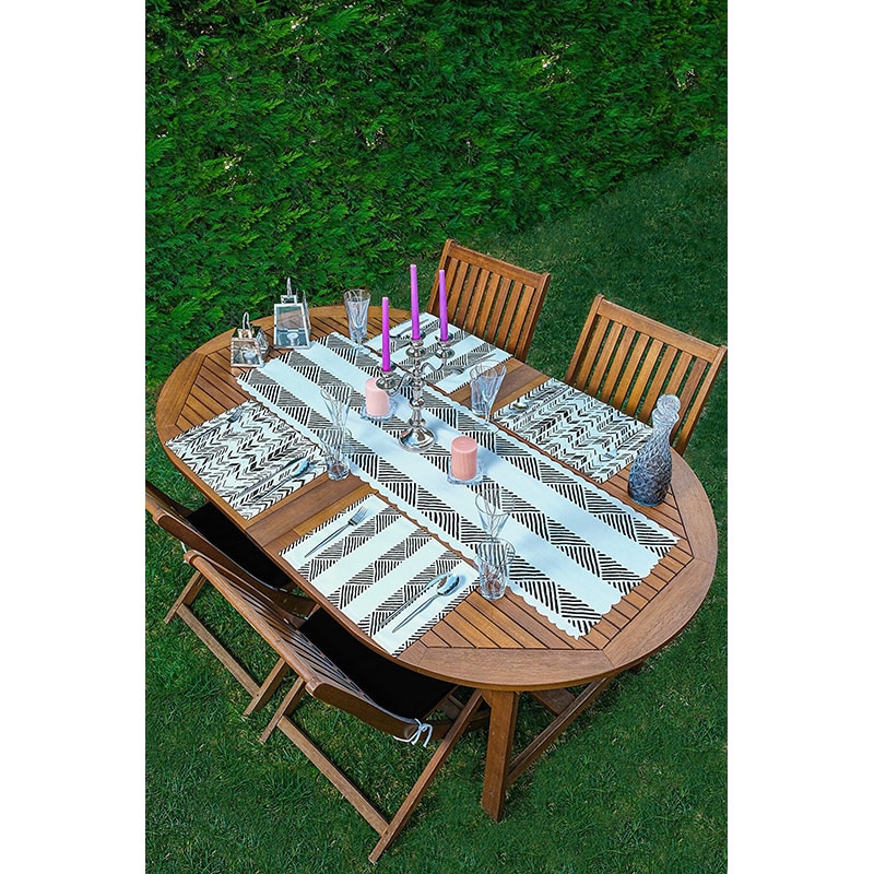 Suport farfurii si napron Modern 2, 35 x 45 cm, 35 x 140 cm, 4 + 1 bucati, multicolor