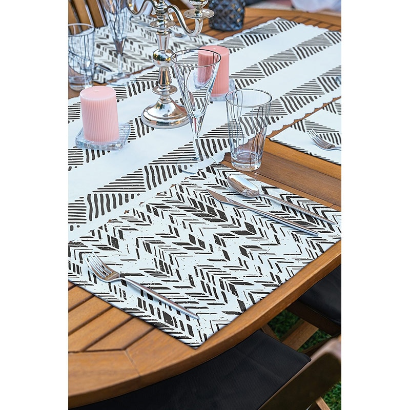 Suport farfurii si napron Modern 2, 35 x 45 cm, 35 x 140 cm, 4 + 1 bucati, multicolor