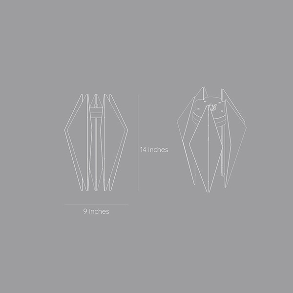 Lampa ambientala SPIN Hikari Large, gri