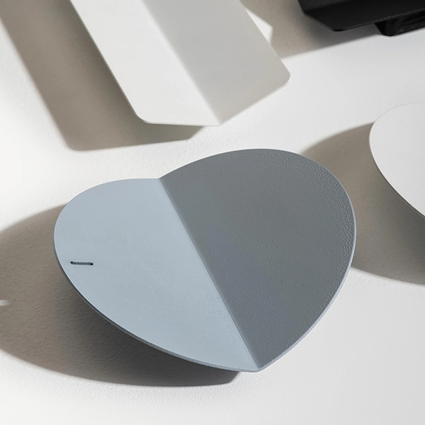 Suport accesorii birou SPIN Slide Circle, metal-lemn, Misty Grey