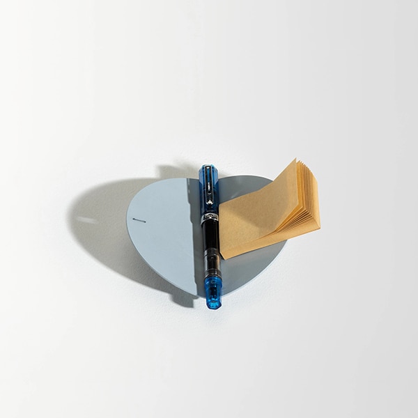 Suport accesorii birou SPIN Slide Circle, metal-lemn, Misty Grey