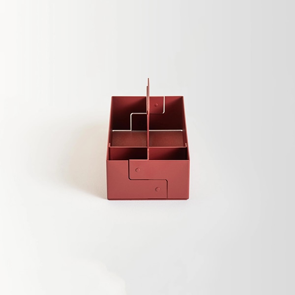 Cutie organizare SPIN Organizer Kit, metal, rosu