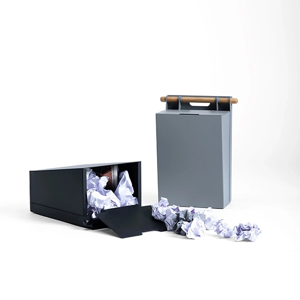 Cos pentru hartie SPIN Cora, metal, negru