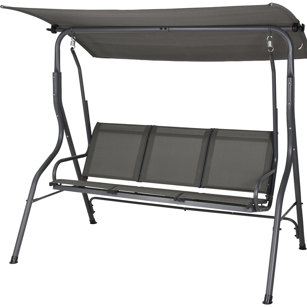 Balansoar gradina KI X80000050, 3 locuri, 160 x 110 x 165 cm, gri inchis