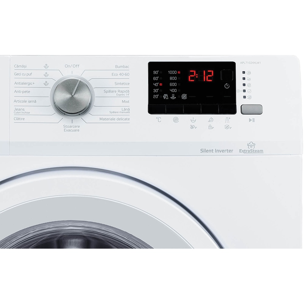 Masina de spalat rufe frontala ARCTIC APL71024XLW1, Extra Steam, 7 kg, 1000rpm, Clasa D, alb