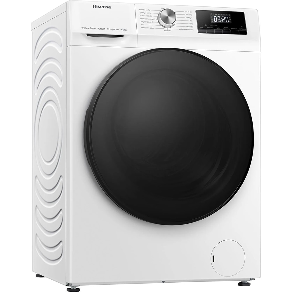 Masina de spalat rufe frontala cu uscator HISENSE WDQA9014EVJM, SteamTech, 9/6 kg, 1400rpm, Clasa A/D, alb