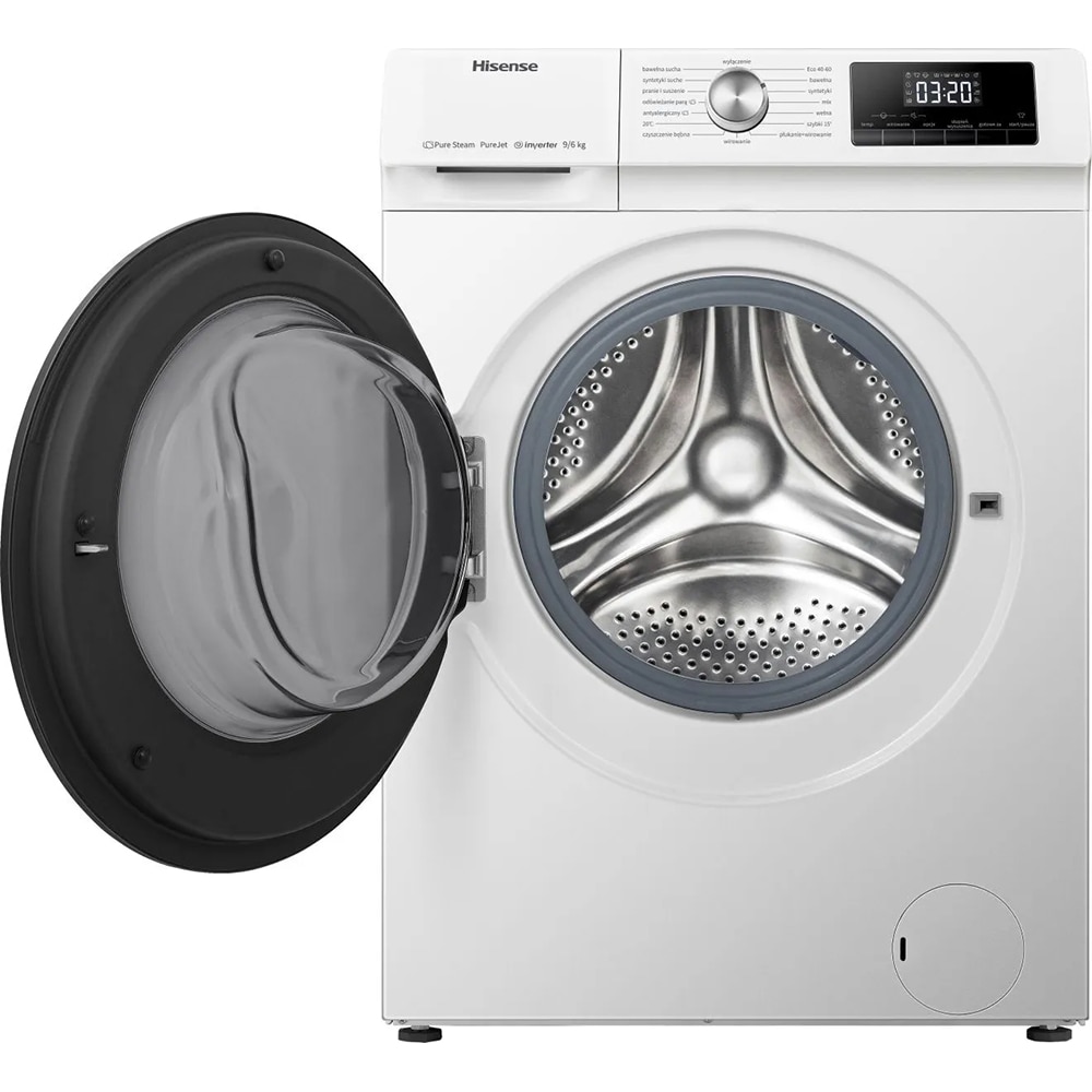 Masina de spalat rufe frontala cu uscator HISENSE WDQA9014EVJM, SteamTech, 9/6 kg, 1400rpm, Clasa A/D, alb
