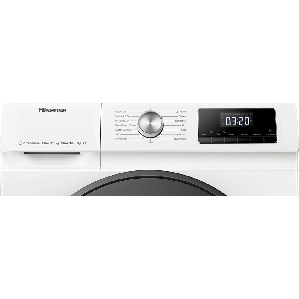 Masina de spalat rufe frontala cu uscator HISENSE WDQA9014EVJM, SteamTech, 9/6 kg, 1400rpm, Clasa A/D, alb
