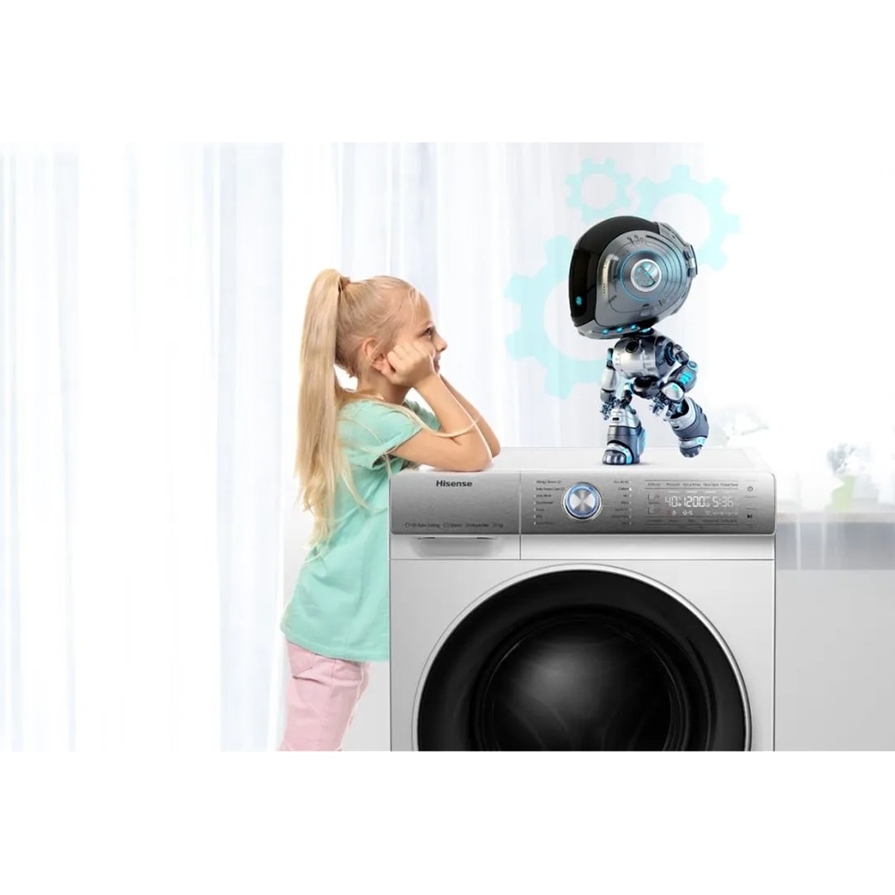 Masina de spalat rufe frontala cu uscator HISENSE WDQA9014EVJM, SteamTech, 9/6 kg, 1400rpm, Clasa A/D, alb