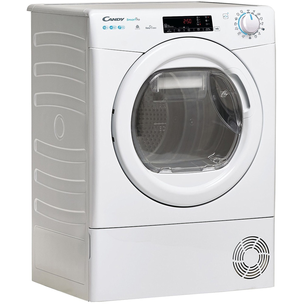 Uscator de rufe CANDY CSOE H10A2TE-S, Pompa de caldura, 10 kg, 14 programe, Clasa E, Wi-Fi, alb