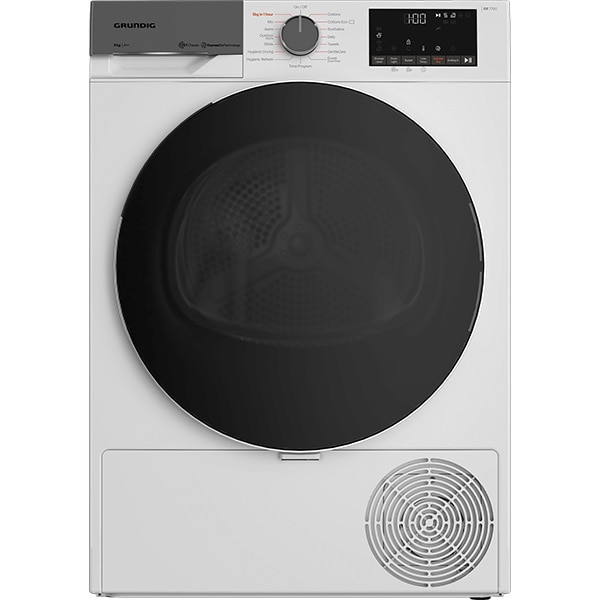Uscator de rufe hibrid GRUNDIG GTP5823GN, 8 kg, 15 programe, Clasa E, alb