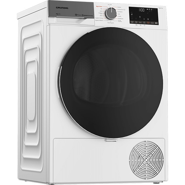 Uscator de rufe hibrid GRUNDIG GTP5823GN, 8 kg, 15 programe, Clasa E, alb