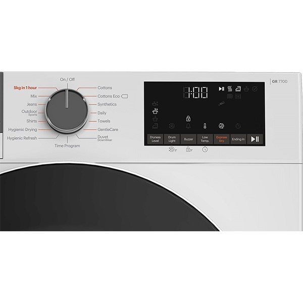 Uscator de rufe hibrid GRUNDIG GTP5823GN, 8 kg, 15 programe, Clasa E, alb