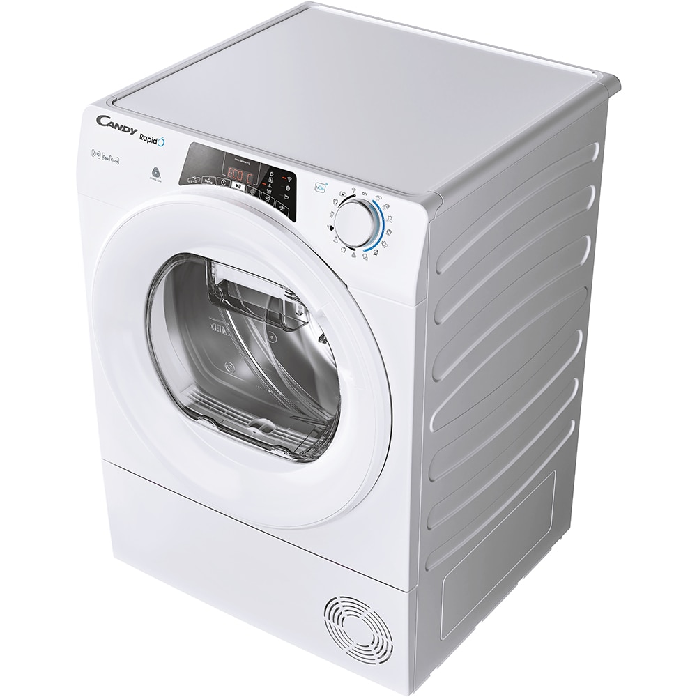Uscator de rufe CANDY ROE H8A2TE-S, Pompa de caldura, 8 kg, 14 programe, Clasa E, Wi-Fi, alb