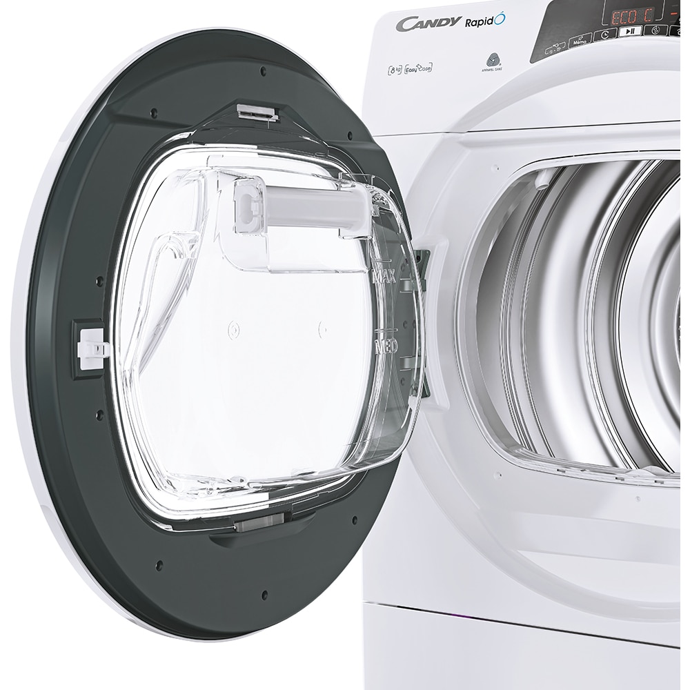 Uscator de rufe CANDY ROE H8A2TE-S, Pompa de caldura, 8 kg, 14 programe, Clasa E, Wi-Fi, alb
