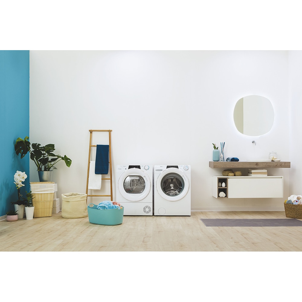 Uscator de rufe CANDY ROE H8A2TE-S, Pompa de caldura, 8 kg, 14 programe, Clasa E, Wi-Fi, alb