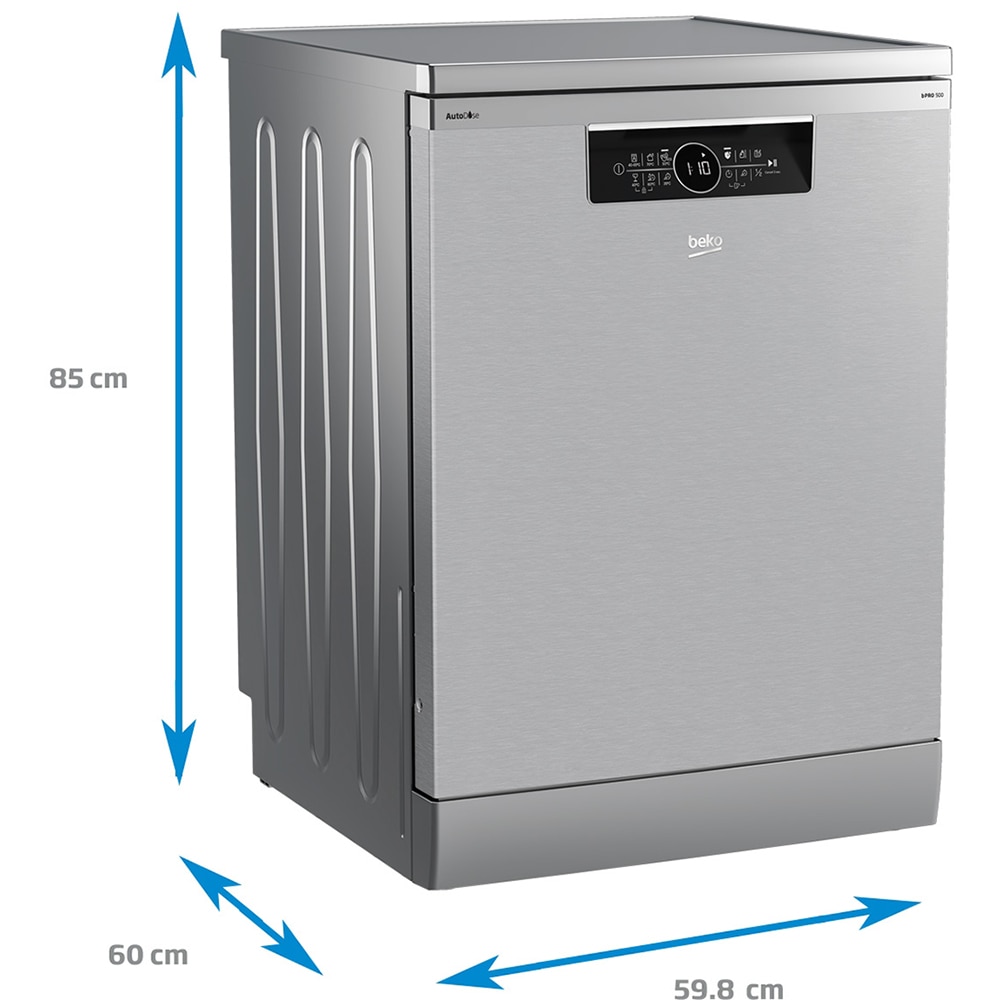 Masina de spalat vase independenta BEKO BDFN36640XA, 16 seturi, 6 programe, 60 cm, Clasa C, argintiu