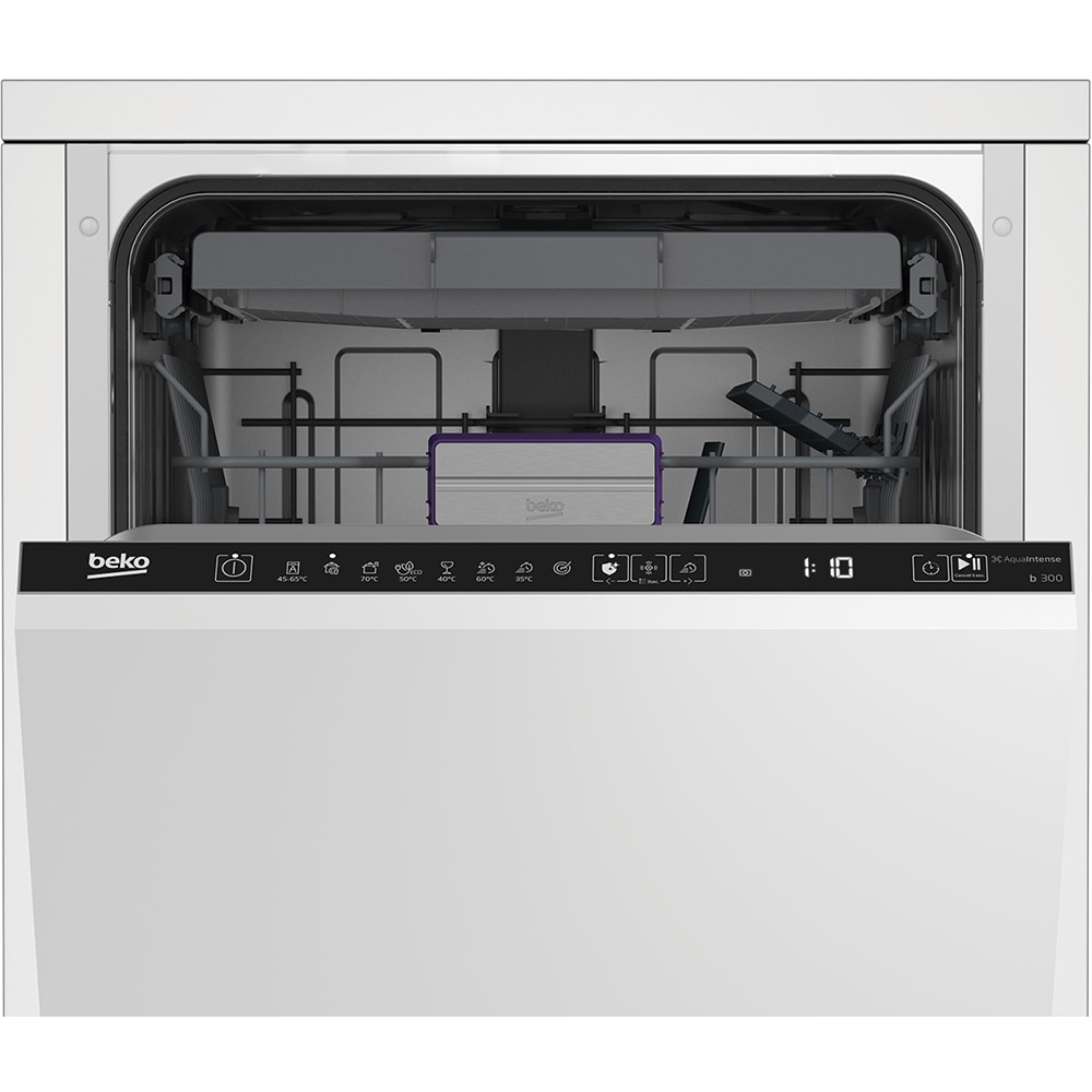 Masina de spalat vase incorporabila BEKO BDIS38120Q, 11 seturi, 8 programe, 45 cm, Clasa E, panou comanda negru