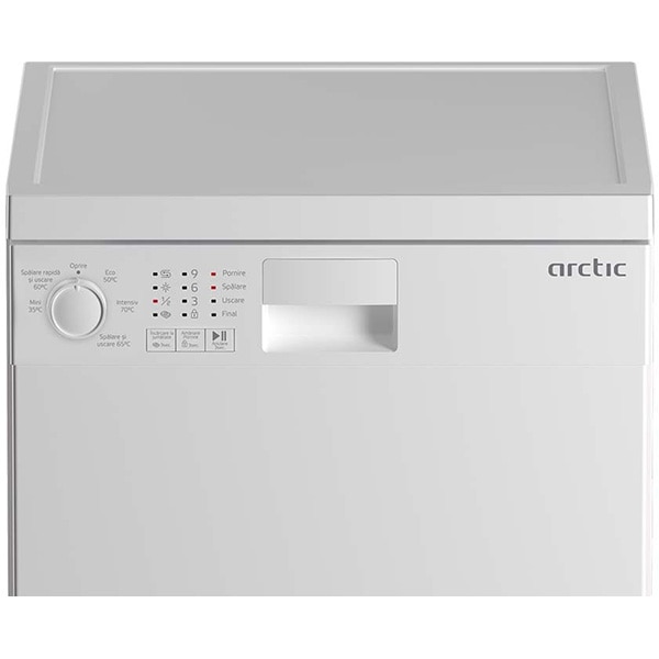 Masina de spalat vase independenta ARCTIC DFS0502, 10 seturi, 5 programe, 45 cm, Clasa E, alb