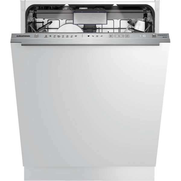 Masina de spalat vase incorporabila GRUNDIG GNVP3630B, CornerWash, 16 seturi, 8 programe, 60 cm, Clasa C, panou comanda inox