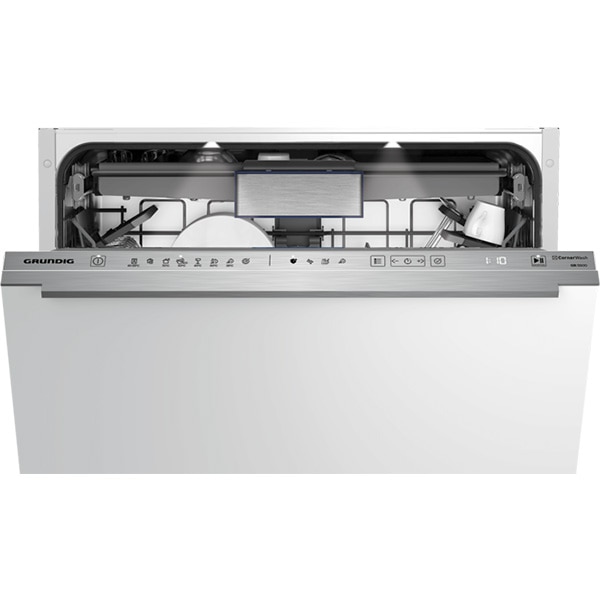 Masina de spalat vase incorporabila GRUNDIG GNVP3630B, CornerWash, 16 seturi, 8 programe, 60 cm, Clasa C, panou comanda inox