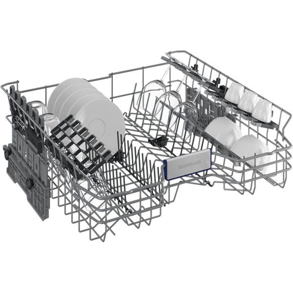 Masina de spalat vase incorporabila GRUNDIG GNVP3630B, CornerWash, 16 seturi, 8 programe, 60 cm, Clasa C, panou comanda inox