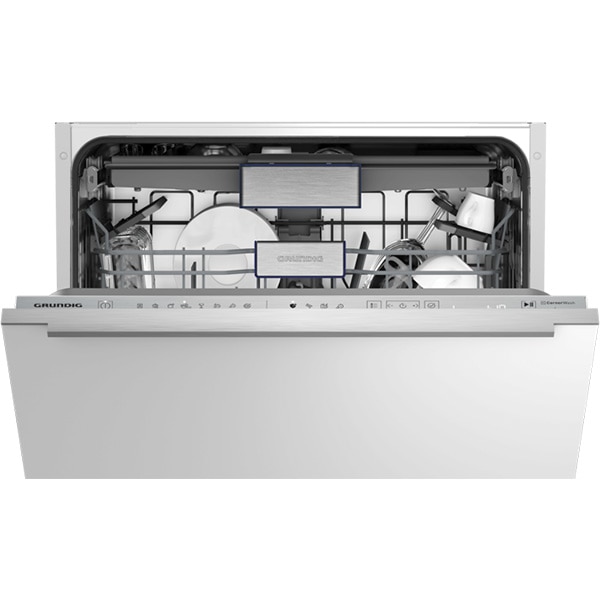 Masina de spalat vase incorporabila GRUNDIG GNVP4631B, CornerWash, 16 seturi, 8 programe, 60 cm, Clasa C, panou comanda argintiu