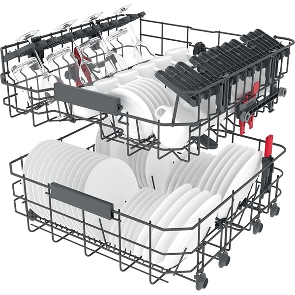 Masina de spalat vase incorporabila WHIRLPOOL WIC 3C33 PFE, 14 seturi, 8 programe, 60 cm, Clasa D, panou comanda argintiu