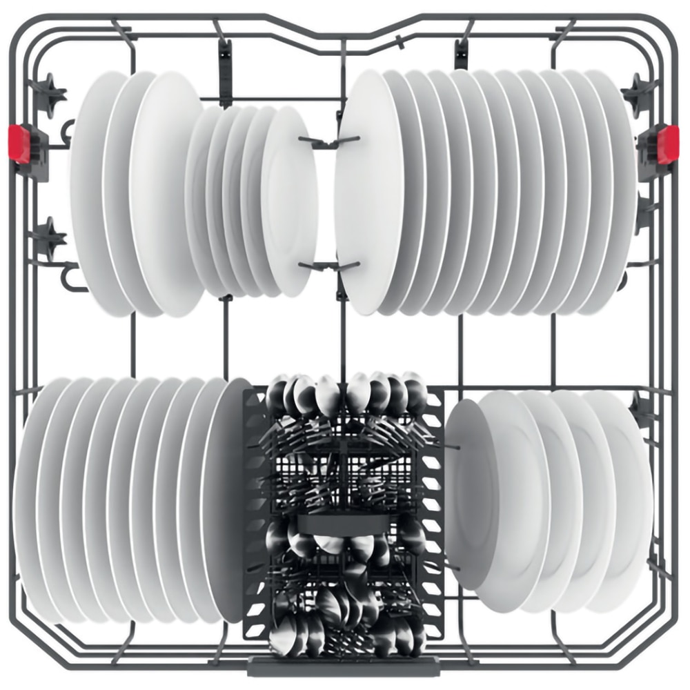 Masina de spalat vase incorporabila WHIRLPOOL WRIC 3C26  P, 14 seturi, 8 programe, 60 cm, Clasa E, panou comanda argintiu