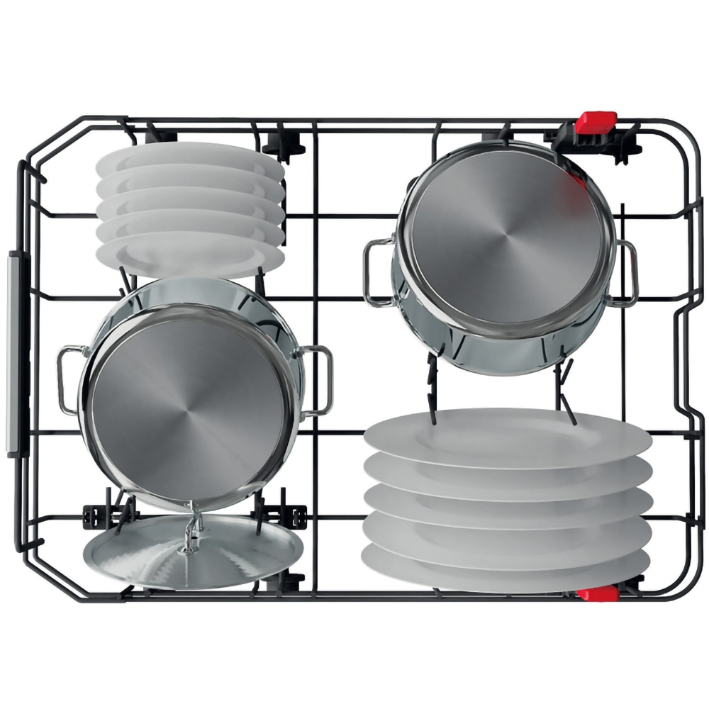 Masina de spalat vase semi-incorporabila WHIRLPOOL WSBO3O34PFX, 6th sense, 10 seturi, 8 programe, 45 cm, Clasa D, inox