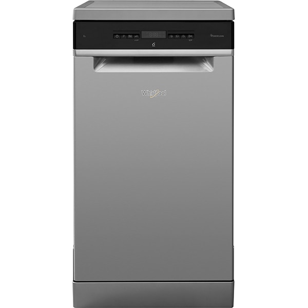Masina de spalat vase independenta WHIRLPOOL WSFO3T1256PCX, 6th sense, 10 seturi, 8 programe, 45 cm, Clasa E, inox
