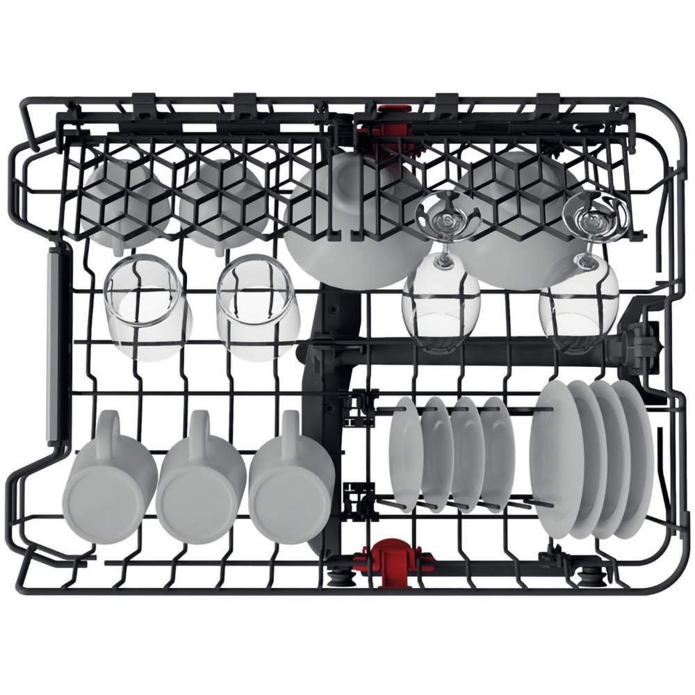 Masina de spalat vase incorporabila WHIRLPOOL WSIP 4O33 PFE, 6th Sense, 10 seturi, 9 programe, 45 cm, Clasa D, panou comanda negru