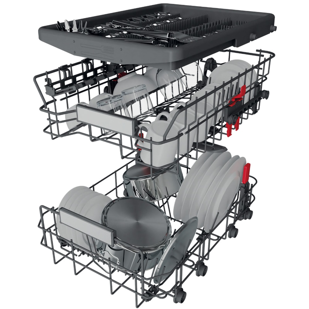Masina de spalat vase incorporabila WHIRLPOOL WSIP 4O33 PFE, 6th Sense, 10 seturi, 9 programe, 45 cm, Clasa D, panou comanda negru