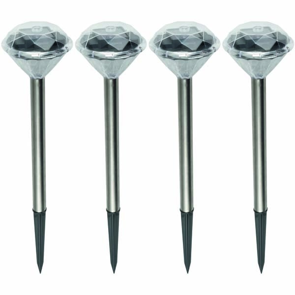 Set 4 lampi solare HOME MX 802/4, 1.2V, 200mAh, argintiu