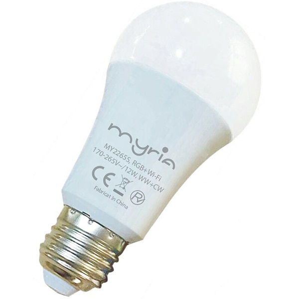 Bec LED Smart MYRIA MY2265S, E27, 12W,  Bluetooth, Dimabil, Wi-Fi, lumina variabila, compatibil Alexa, Google Assistant