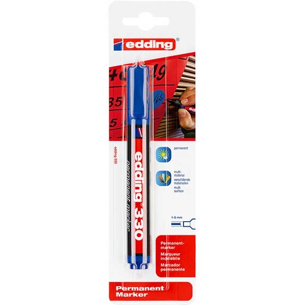 Marker permanent EDDING 330, 1-5 mm, albastru