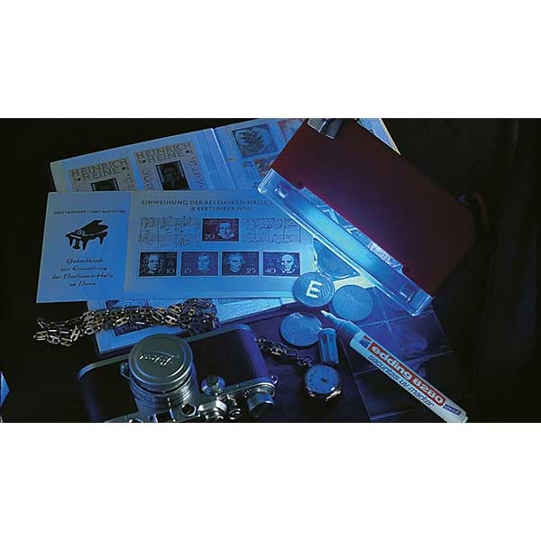 Marker permanent EDDING UV 8280, corp metalic, 1.5-3 mm, scriere invizibila, alb